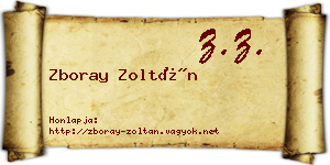 Zboray Zoltán névjegykártya