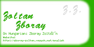 zoltan zboray business card